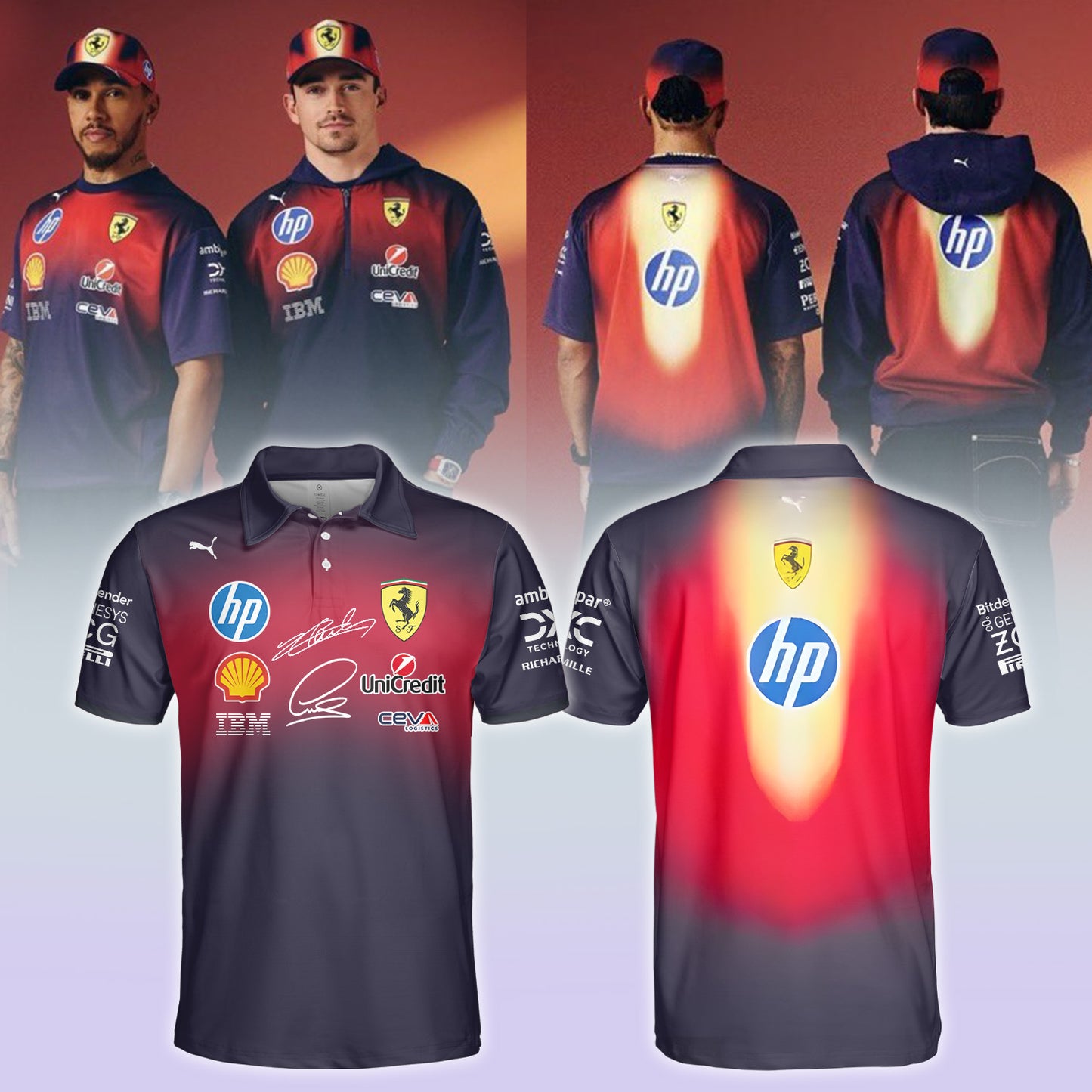 ___,,Scuderia Ferrari Signature ”Lewis Hamilton & Charles Leclerc” – Polo 2026 | BG43