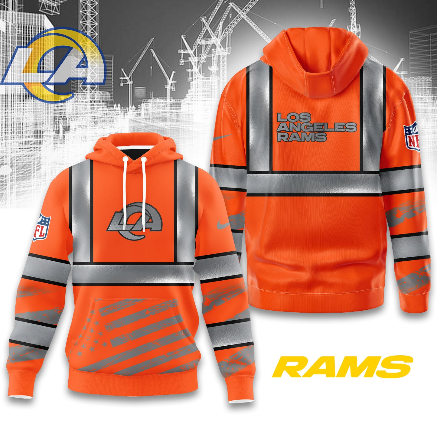 Los Angeles Rams | Premium NFL Safety Hi-Vis Hoodie | TD45