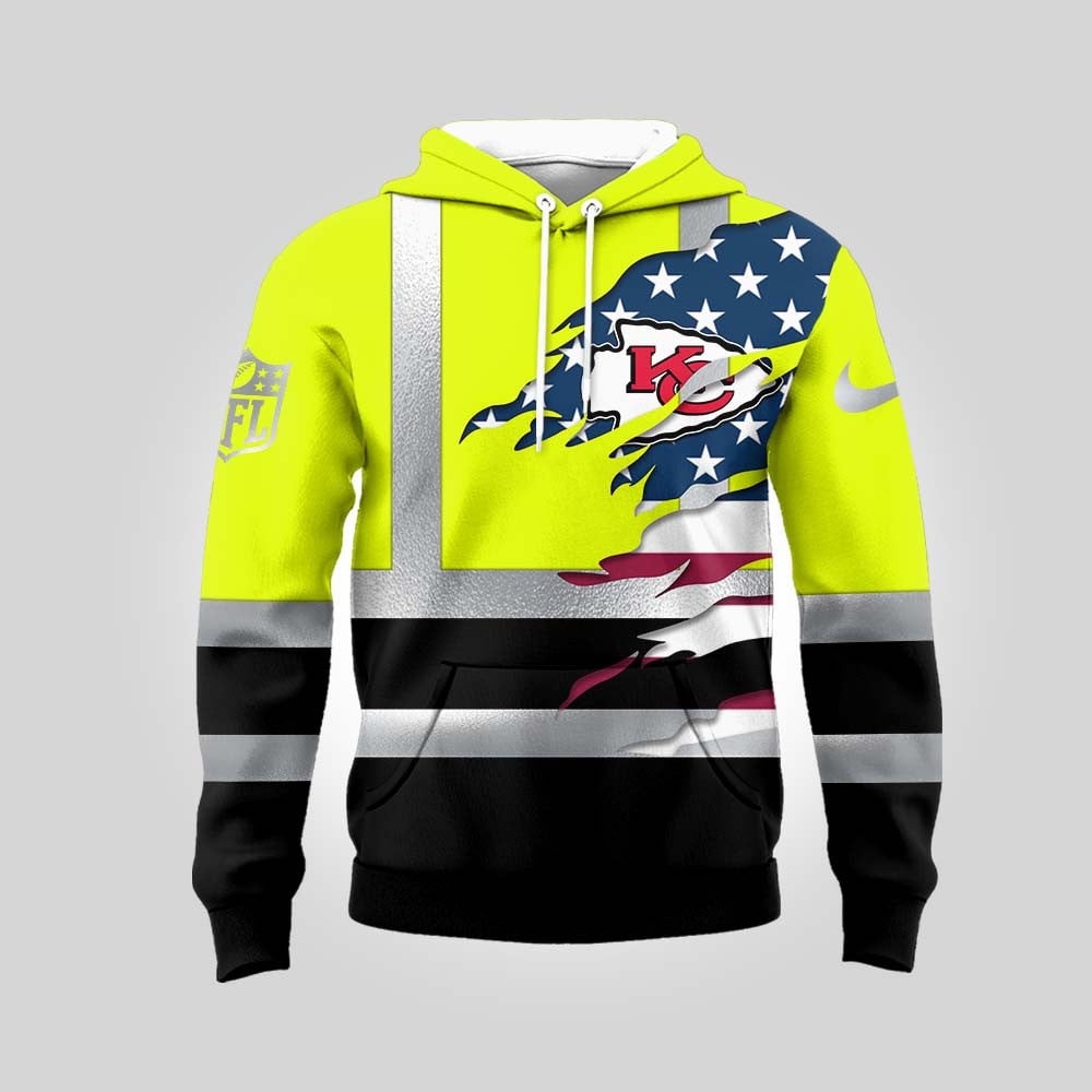 Kansas City Chiefs | Premium NFL Patriotic Hi-Vis Safety Hoodie | IW64