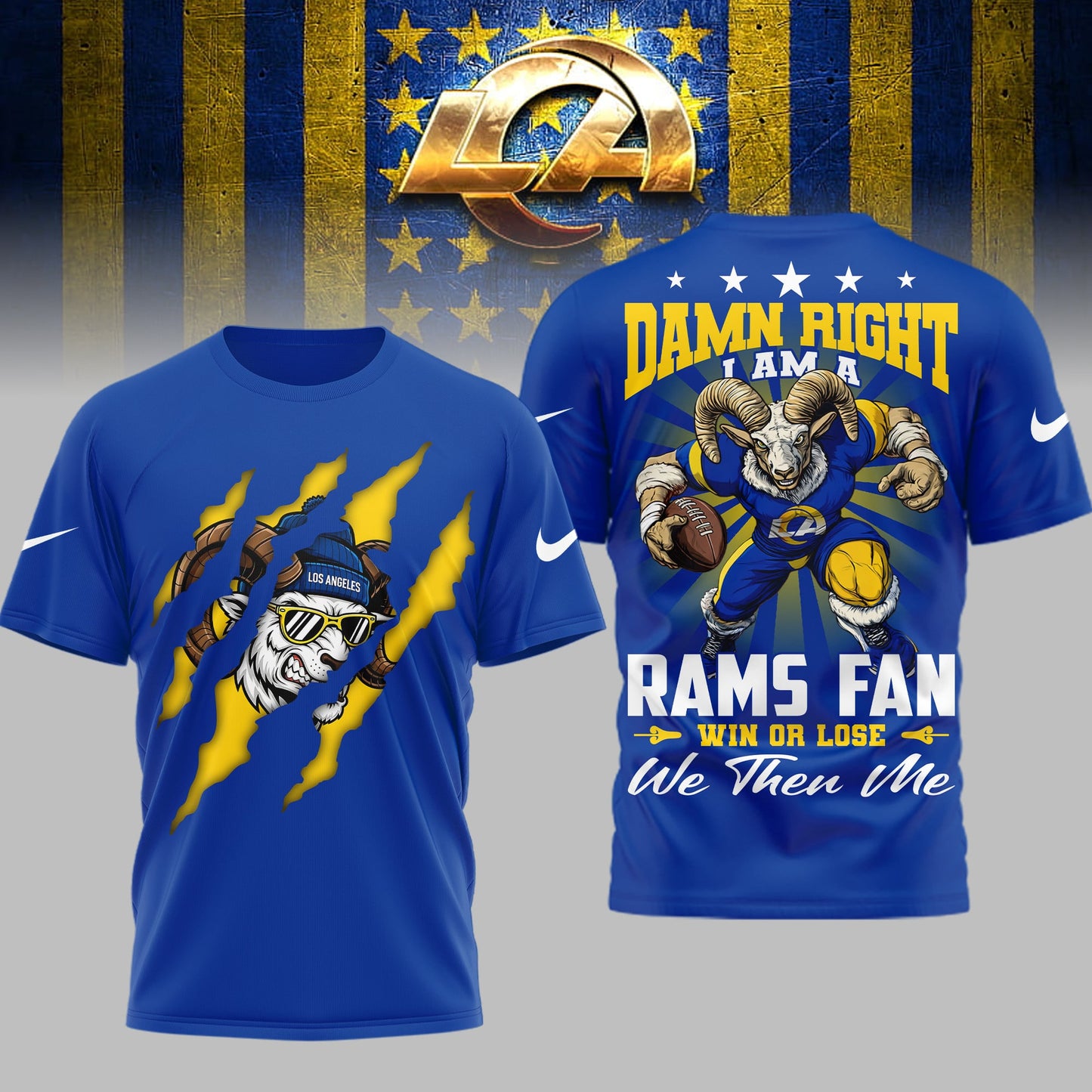 Los Angeles Rams | Premium NFL We Then Me 3D Shirt | MV42