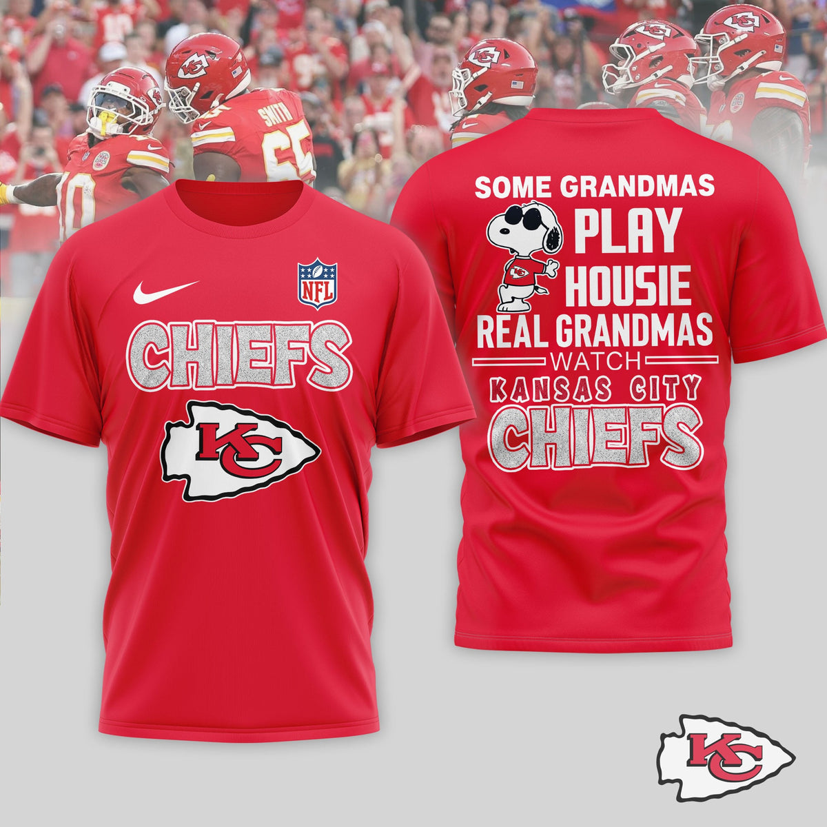 Kansas City Chiefs | Premium NFL Fan Grandma Apparel 3D Shirt NTH1 | HR19