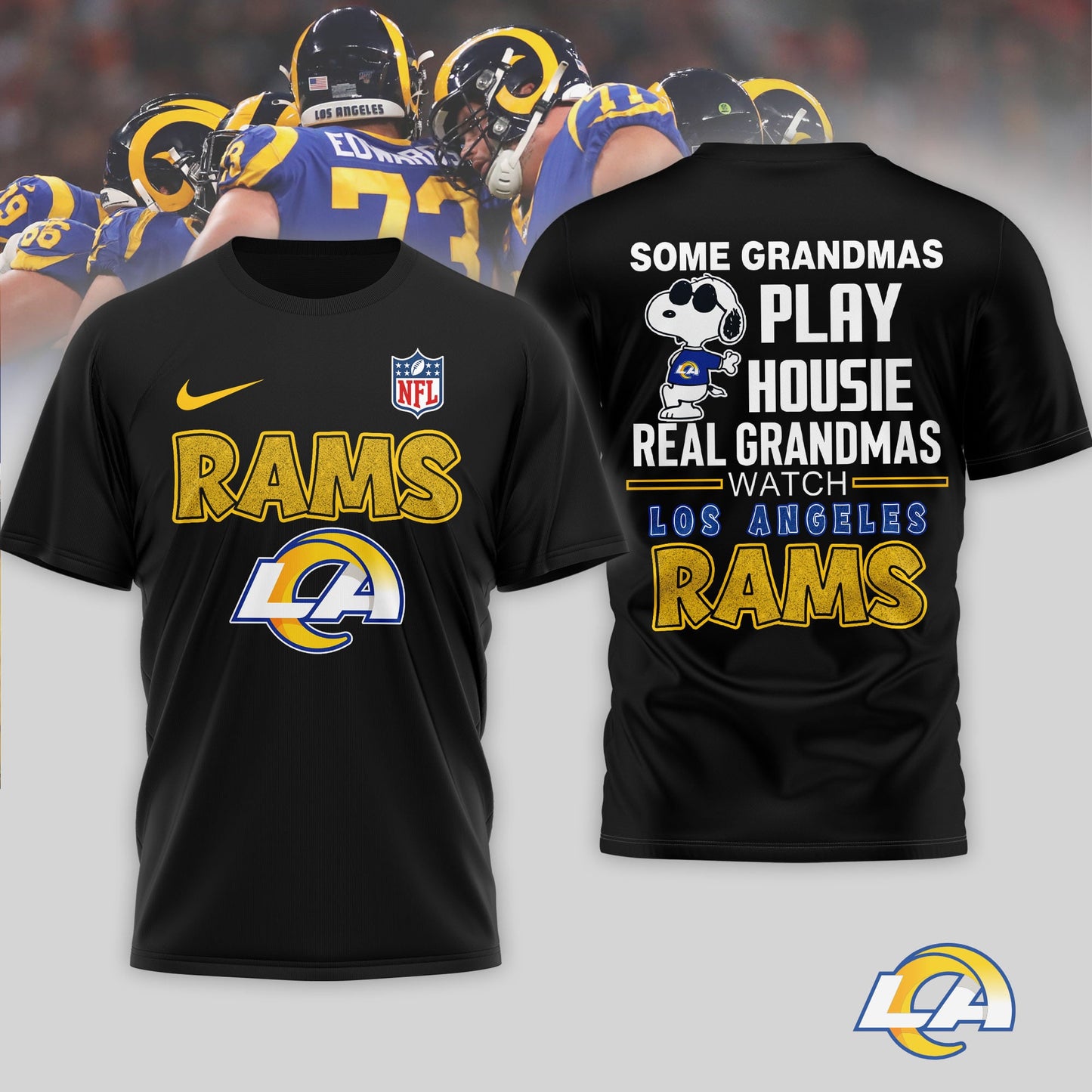 Los Angeles Rams | Premium NFL Fan Grandma Apparel 3D Shirt NTH1 | KJ38