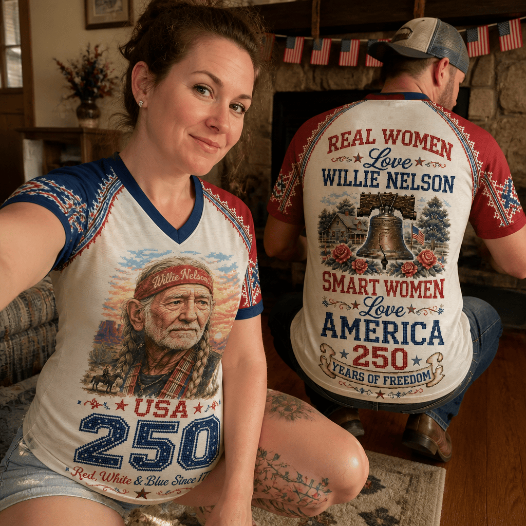 WLNS Premium Celebrate 250 Year of American Vintage style V Neck Shirt BK | VV37