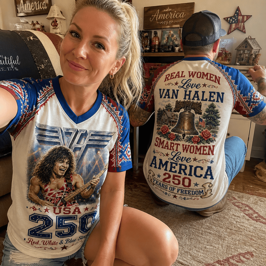 VHL Premium Celebrate 250 Year of American Vintage style V Neck Shirt BK | TL30