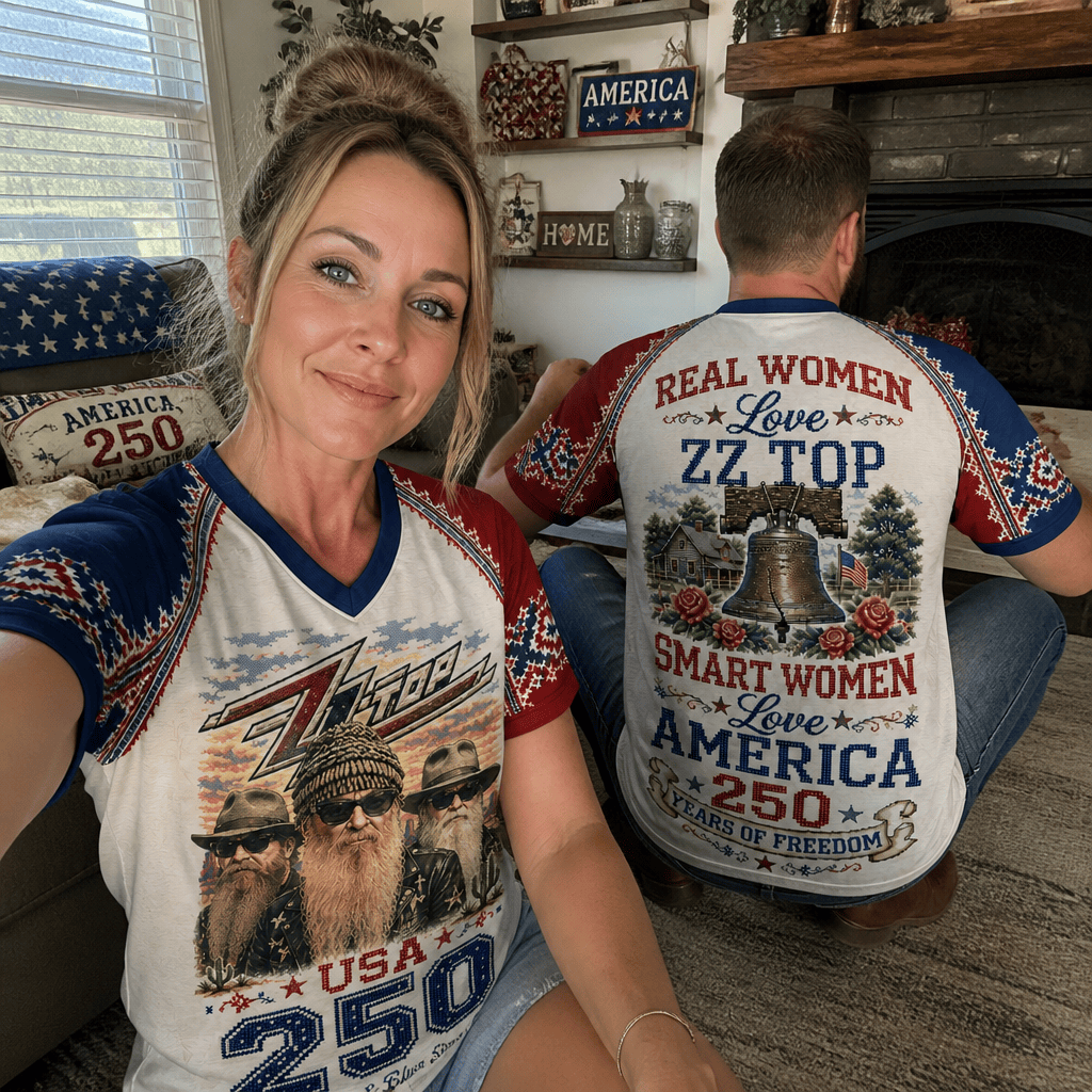 ZZT Premium Celebrate 250 Year of American Vintage style V Neck Shirt BK | AR42