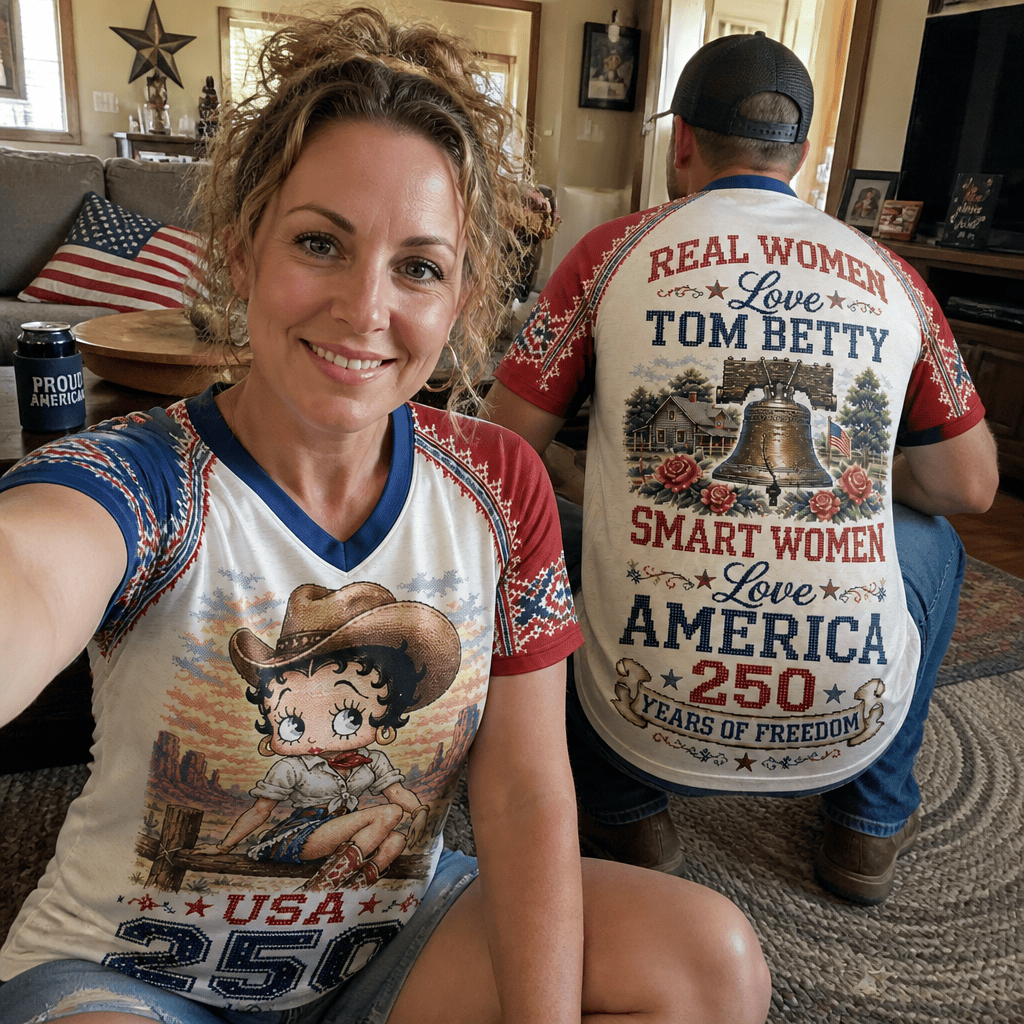 TPT Premium Celebrate 250 Year of American Vintage style V Neck Shirt BK | BM11