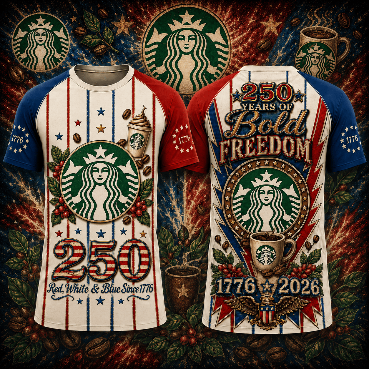 STBK Premium Country Music America 250 Years Of Freedom 3D T-Shirt | HC59