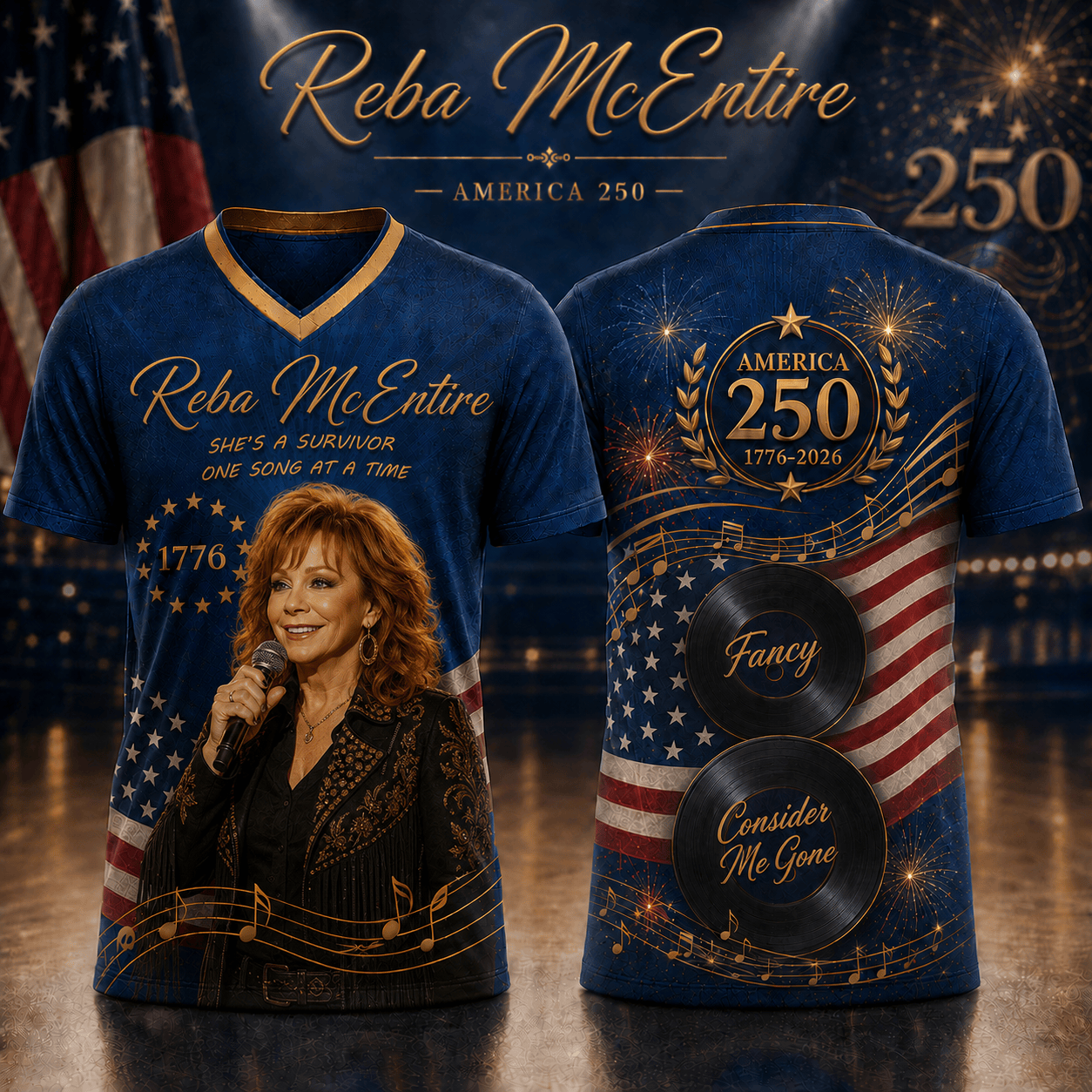 RME | Premium America 250th Celebration V-Neck Shirt BK | GN77