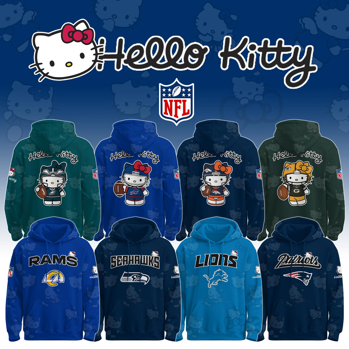 All Team NFL X Hello Kitty Limited Edition,Hoodie