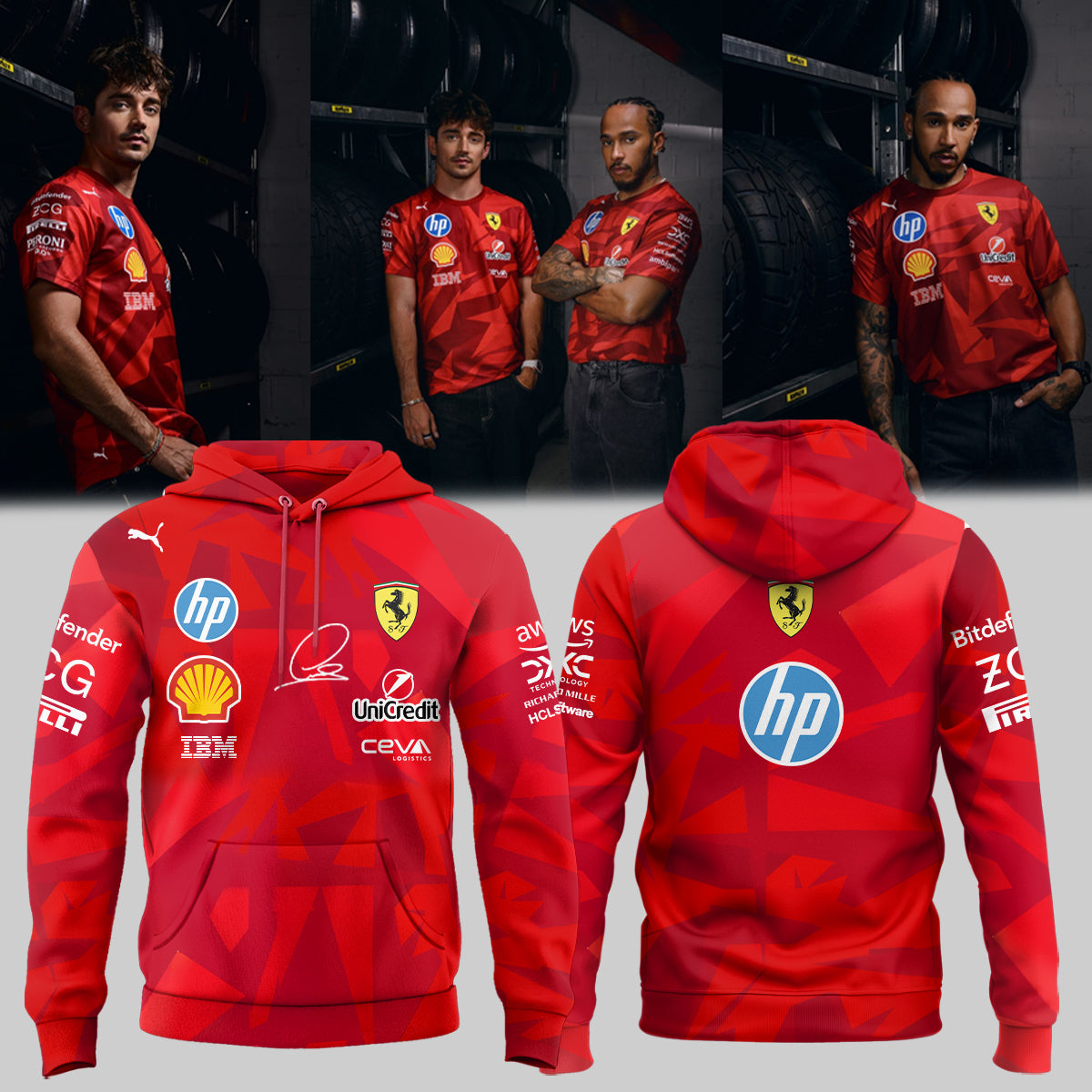 ___,,,.Ferrari Signature Lewis Hamilton - Hoodie&Cap | LP14
