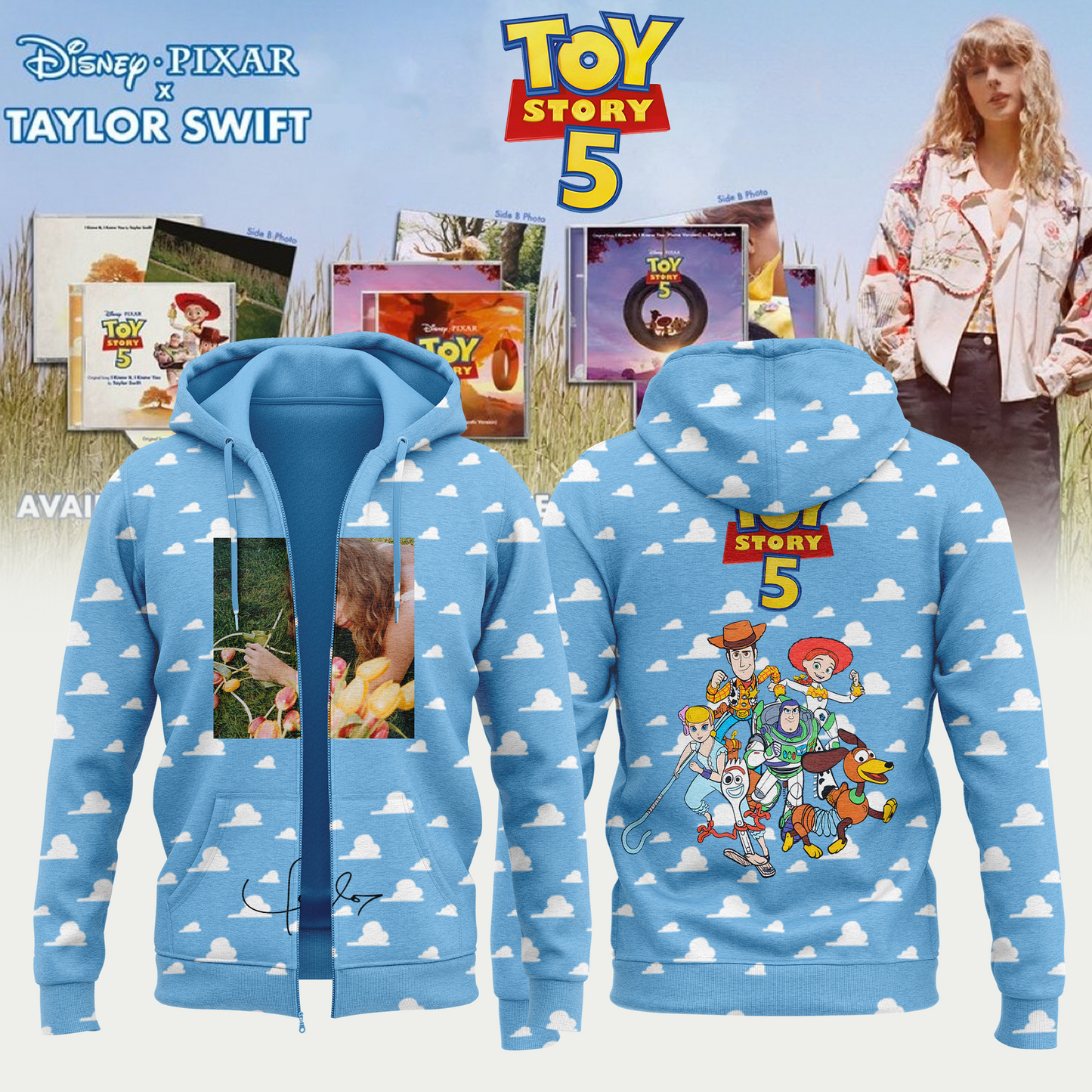 Taylor Swift x Toy Story 5 Limited Edition Signature - Zip Hoodie | TV69