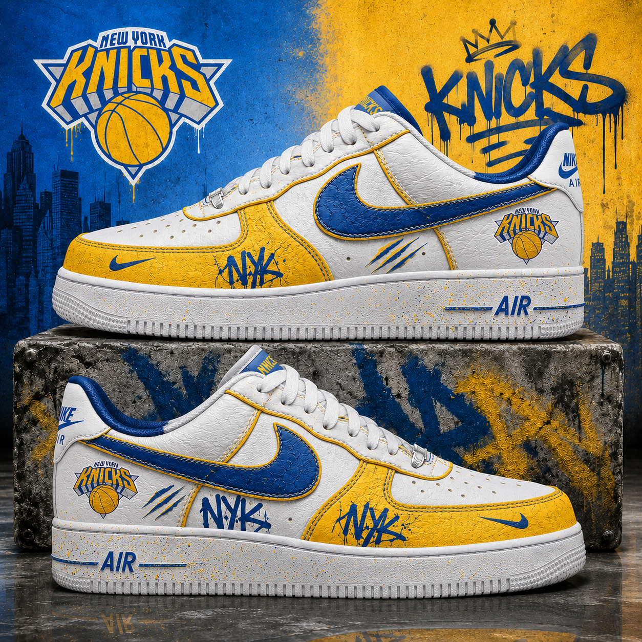 New York Knicks Shoes Aj1 Low Play offs 2026 Limited Edition + Selling Out Fast v5 | JG33