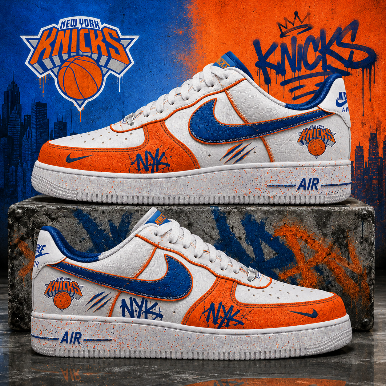 New York Knicks Shoes Aj1 Low Play offs 2026 Limited Edition + Selling Out Fast v6 | XT63