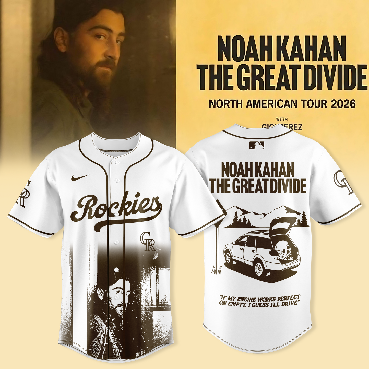 _ Colorado Rockies x Noah Kahan - “The Great Divide Tour 2026” Jersey Collection | VW65