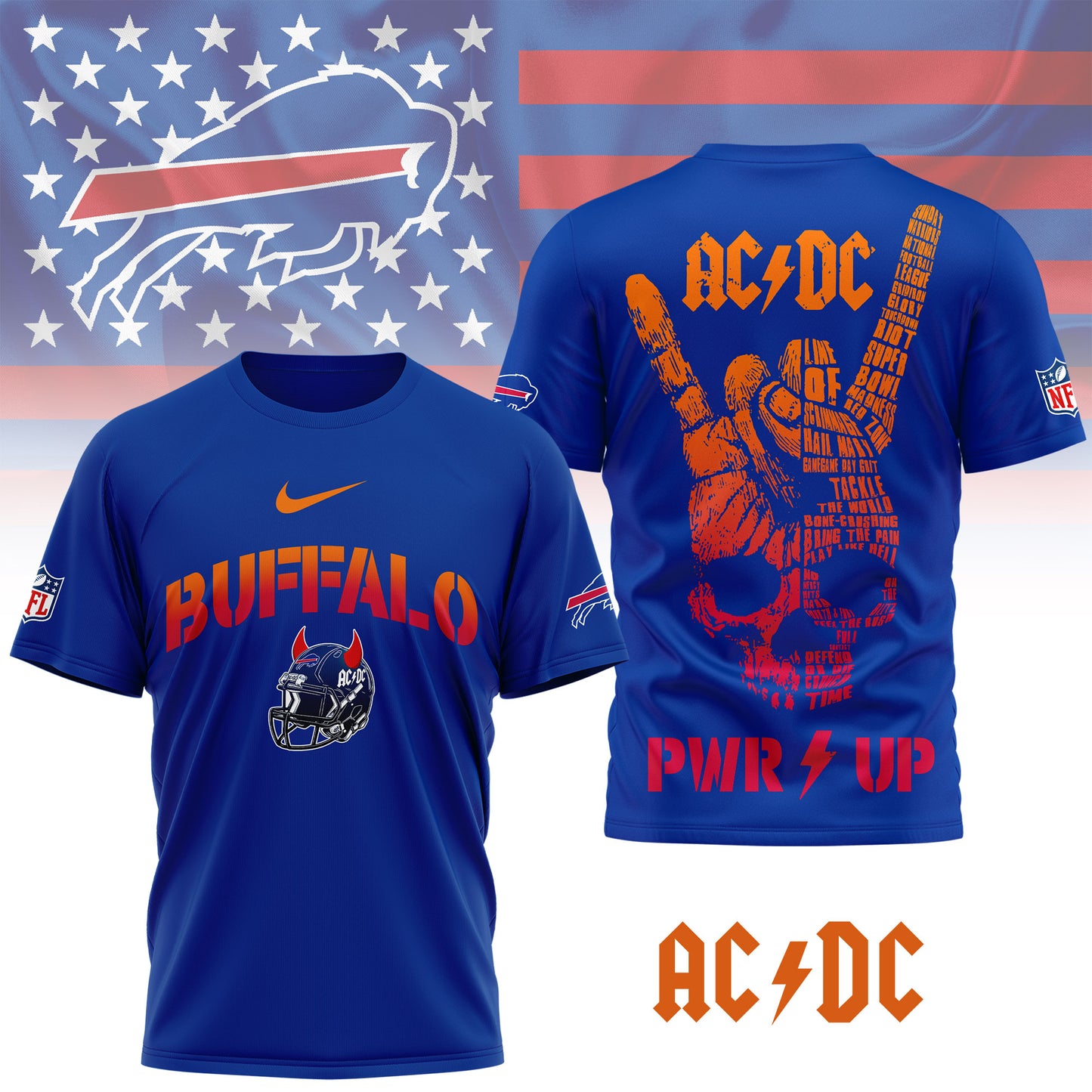 Buffalo Bills | Premium NFL Ac/Dc Fan 3D Shirt | CD75