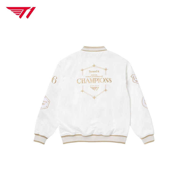 T1 S15 World Champions Commemorative Baseball Jacket - LoL Fan League Unisex Varsity Bomber | QB71