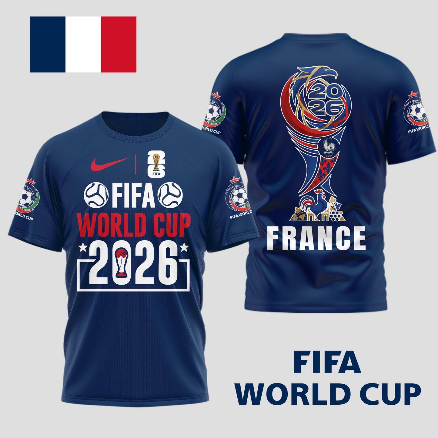 France - Premium World Cup Spirit 2026 WC26 3D T-Shirt TD | QX40