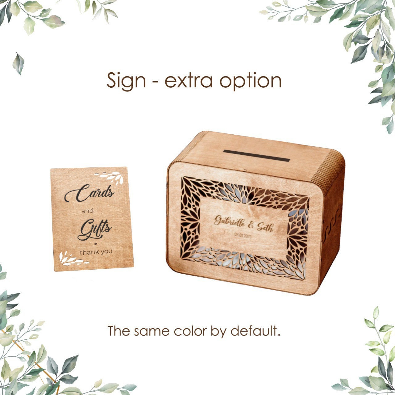 Personalized Wedding Card Box: Rustic Photo Keepsake