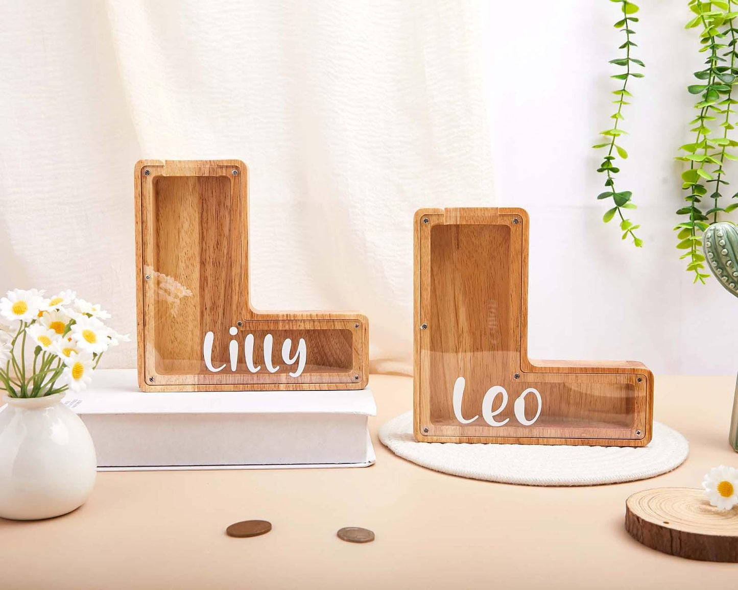 Personalized Letter Piggy Bank,Custom Initial Coin Bank, Name Piggy Bank,Kids Girl Boy Birthday Gift,Unique Baby Shower gift,Christmas Gift