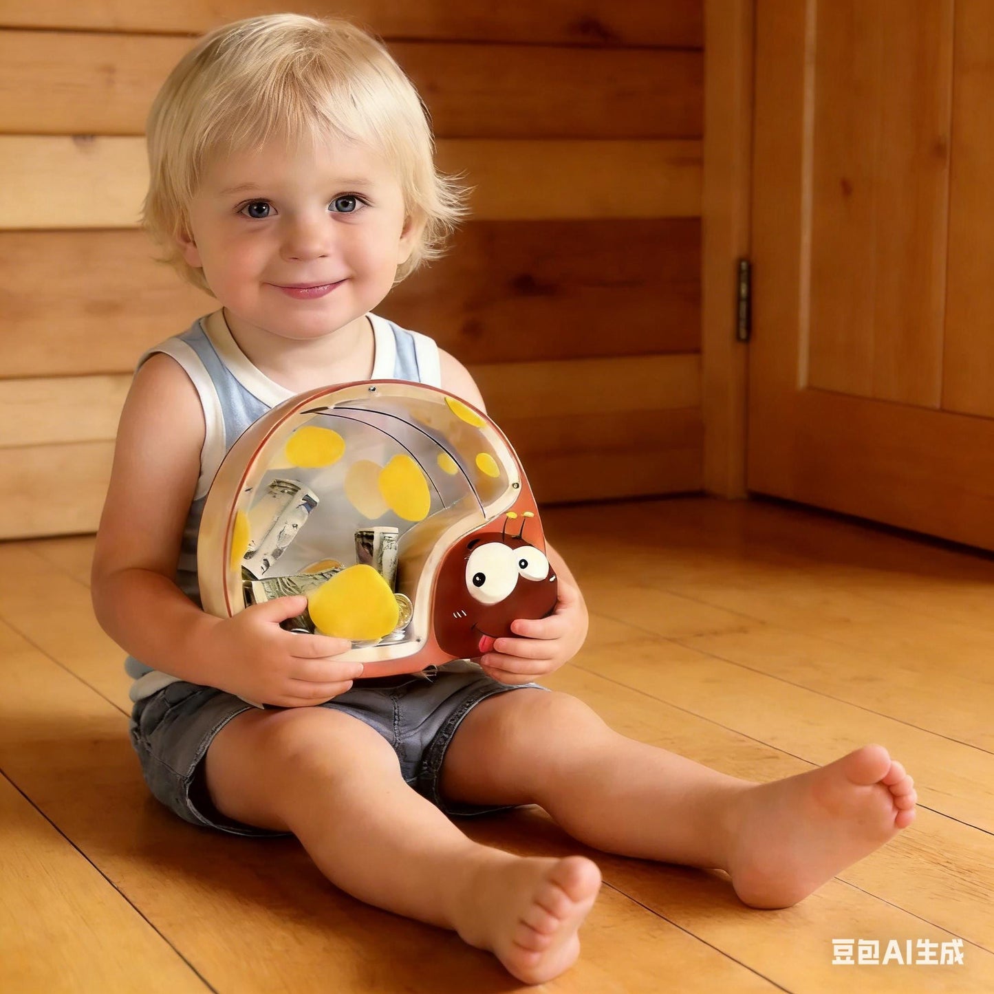 A Child's First Piggy Bank, Lucky Ladybug Wooden Money Box - Handmade Coin Bank for Kids, Whimsical Savings Gift for Boys & Girls