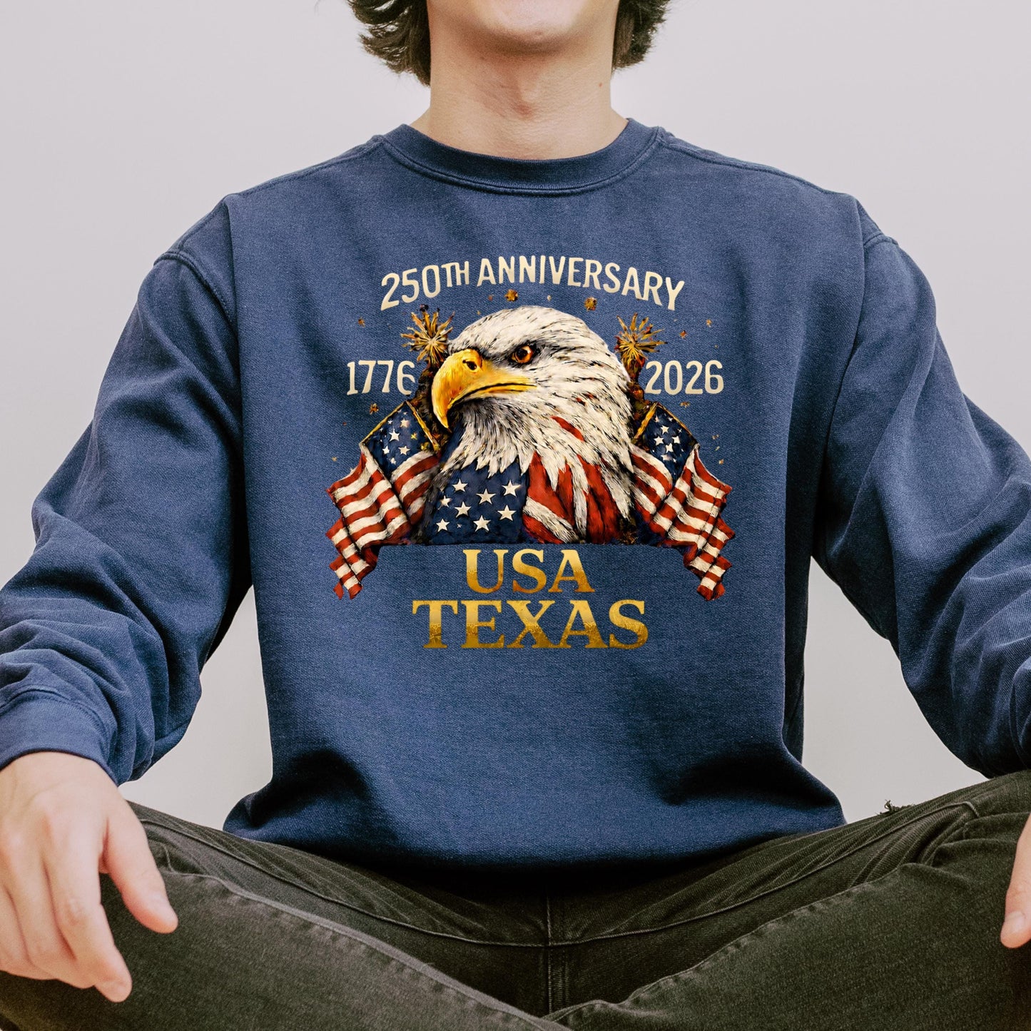 Personalized 250th Anniversary USA Shirt, Custom State Patriotic Eagle T-Shirt, America 1776-2026 Tee, Independence Day Shirt | ZV36