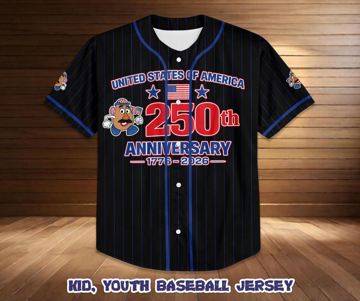 Custom Toy Story Mr Potato Head Baseball Jersey, 250th Anniversary USA Shirt | DG18
