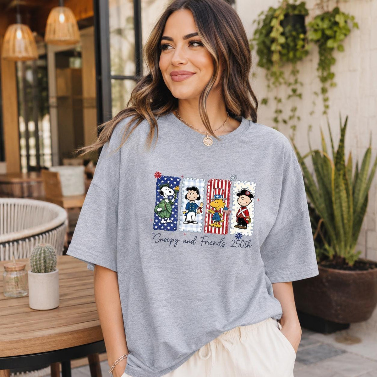 Snoopy and Friends 250th Shirt, Peanuts Patriotic Tee, America 250th Birthday Comfort Colors, 4th of July Gift | YX77
