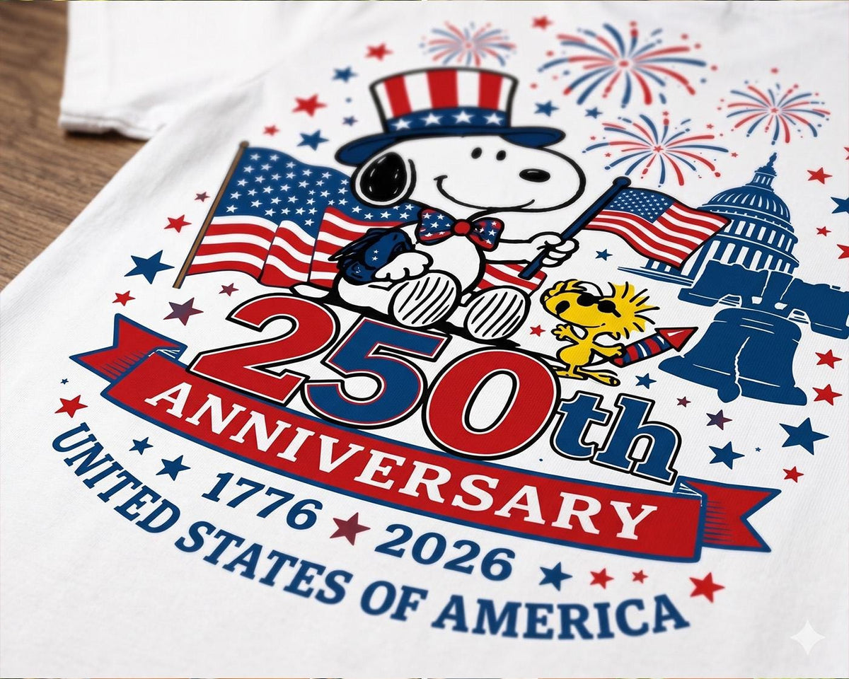 Snoopy America 250th Anniversary Shirt, Peanuts 1776 2026 Patriotic Tee, 4th of July Comfort Colors Shirt | FA92