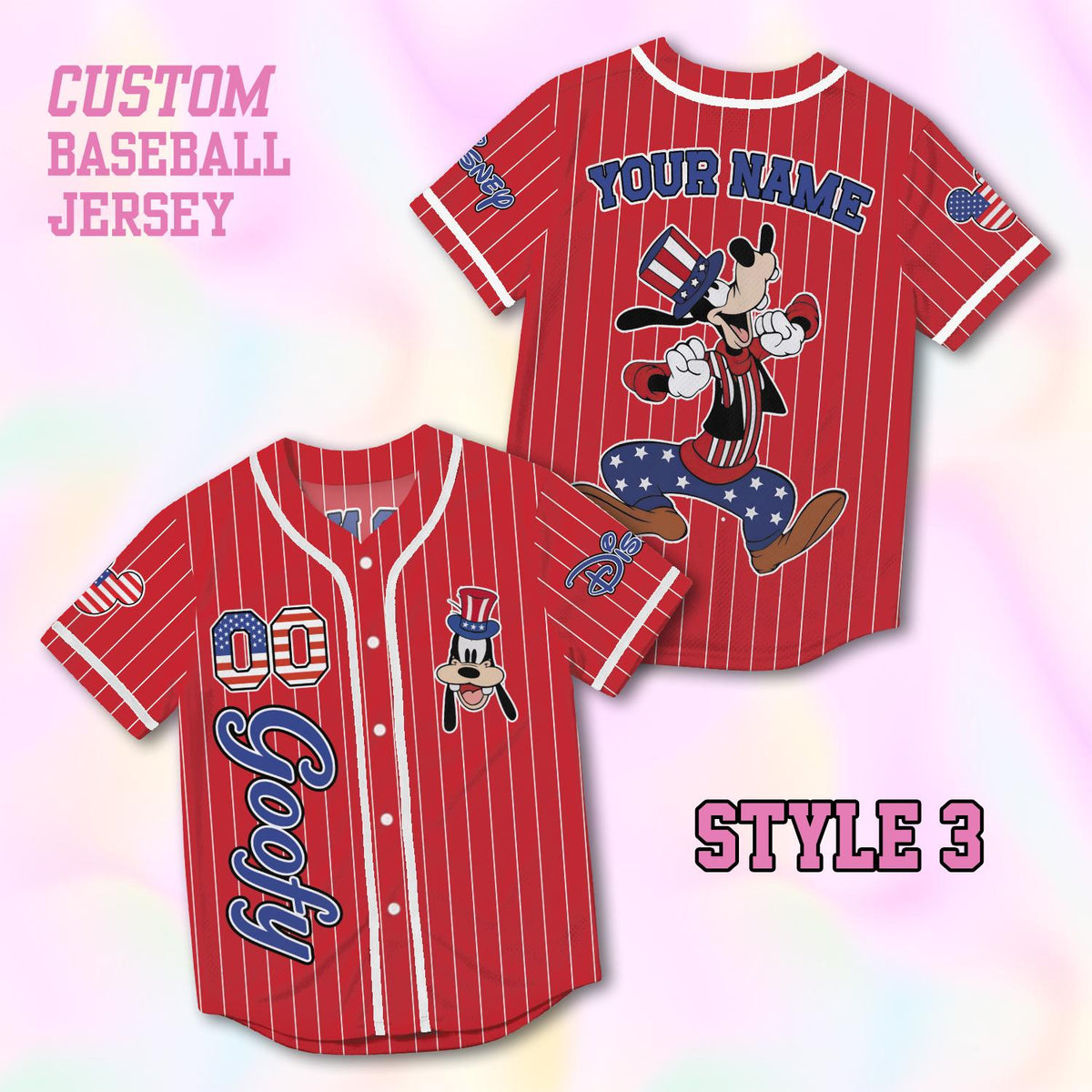 Custom Goofy Baseball Jersey, USA 250th Anniversary Shirt, Personalized 1776-2026 Family Vacation Gift | QV40