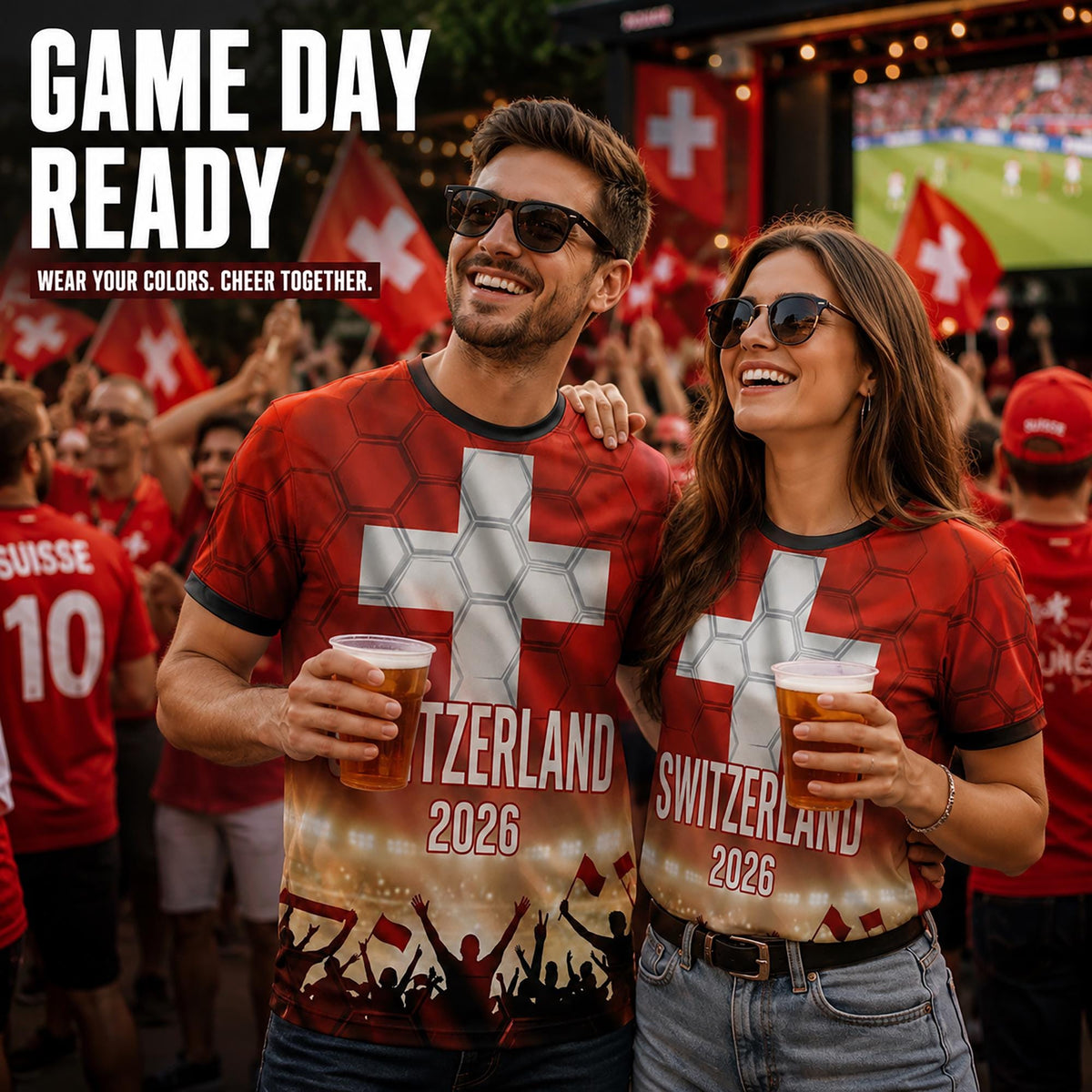 Custom Switzerland Soccer Jersey 2026 World Cup, Personalized Name Number Shirt, Unisex Fan Apparel Gift | MB37
