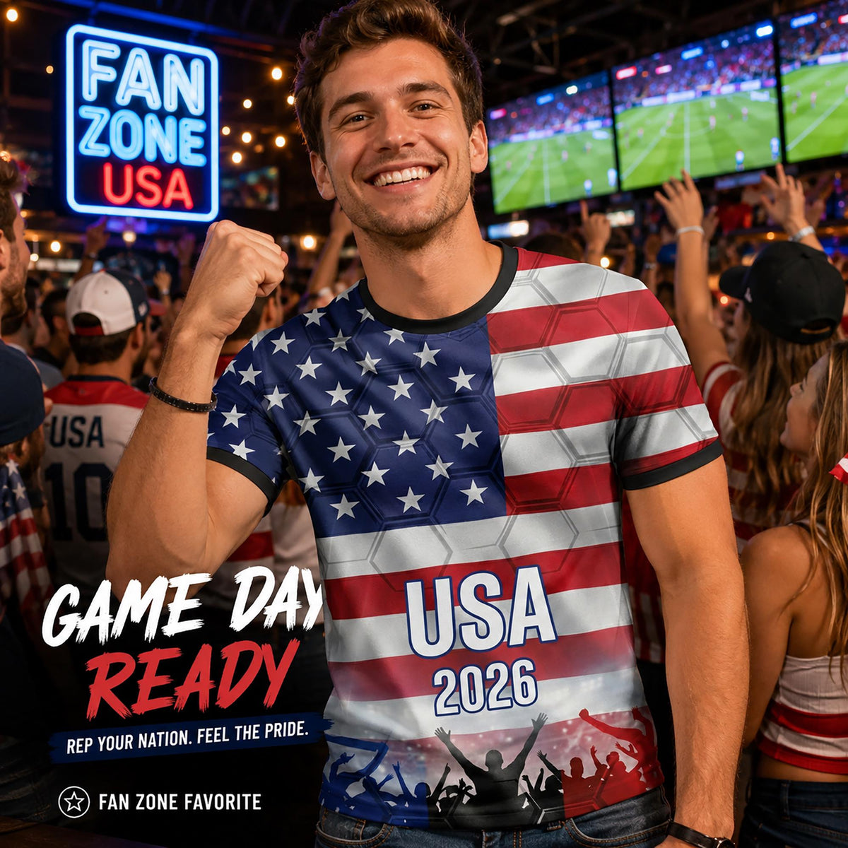 Custom USA Soccer Jersey 2026 World Cup, Personalized Name Number Shirt, Unisex Fan Apparel Gift | DB92