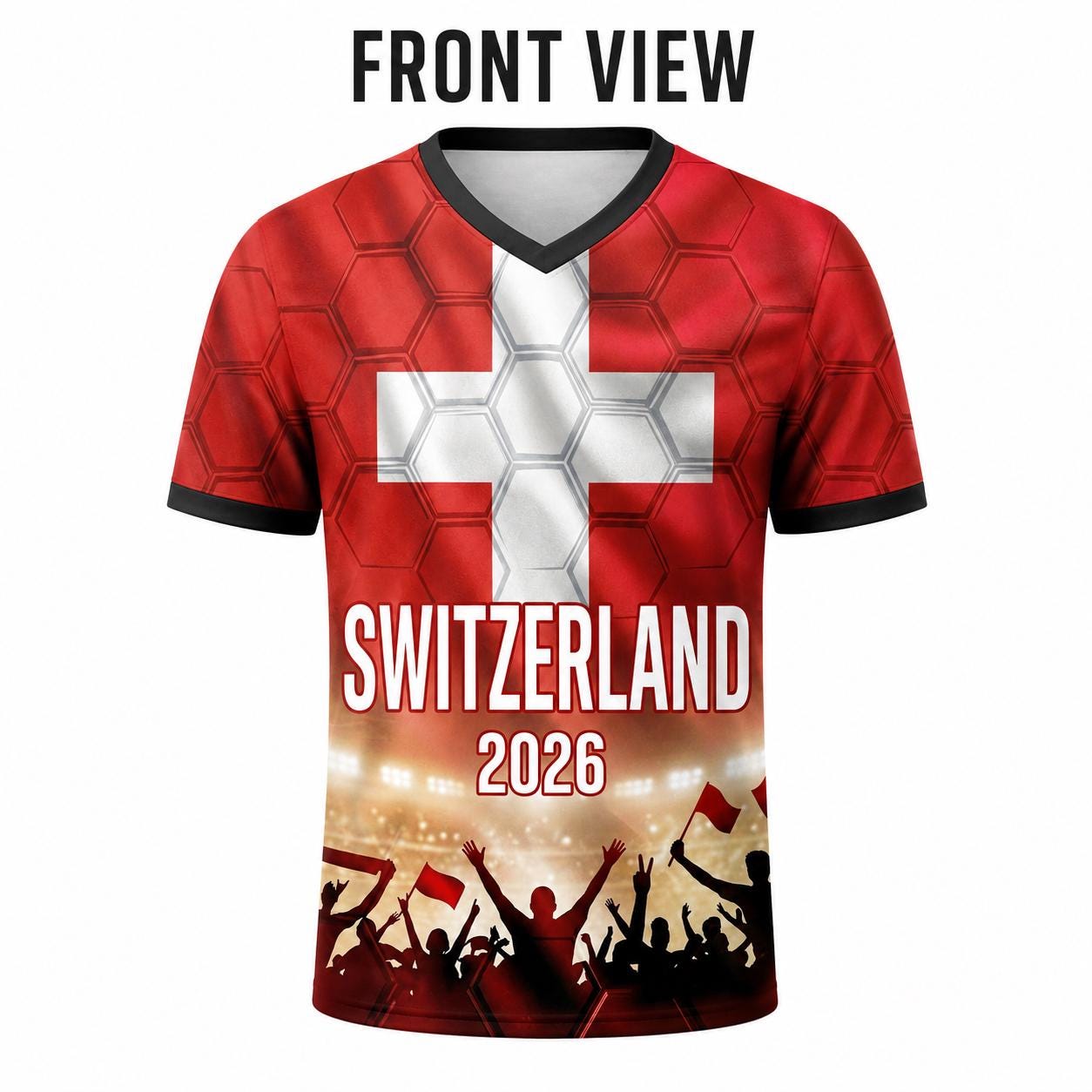 Custom Switzerland Soccer Jersey 2026 World Cup, Personalized Name Number Shirt for Men Women Kids, Switzerland Fan Apparel Gift | AZ96