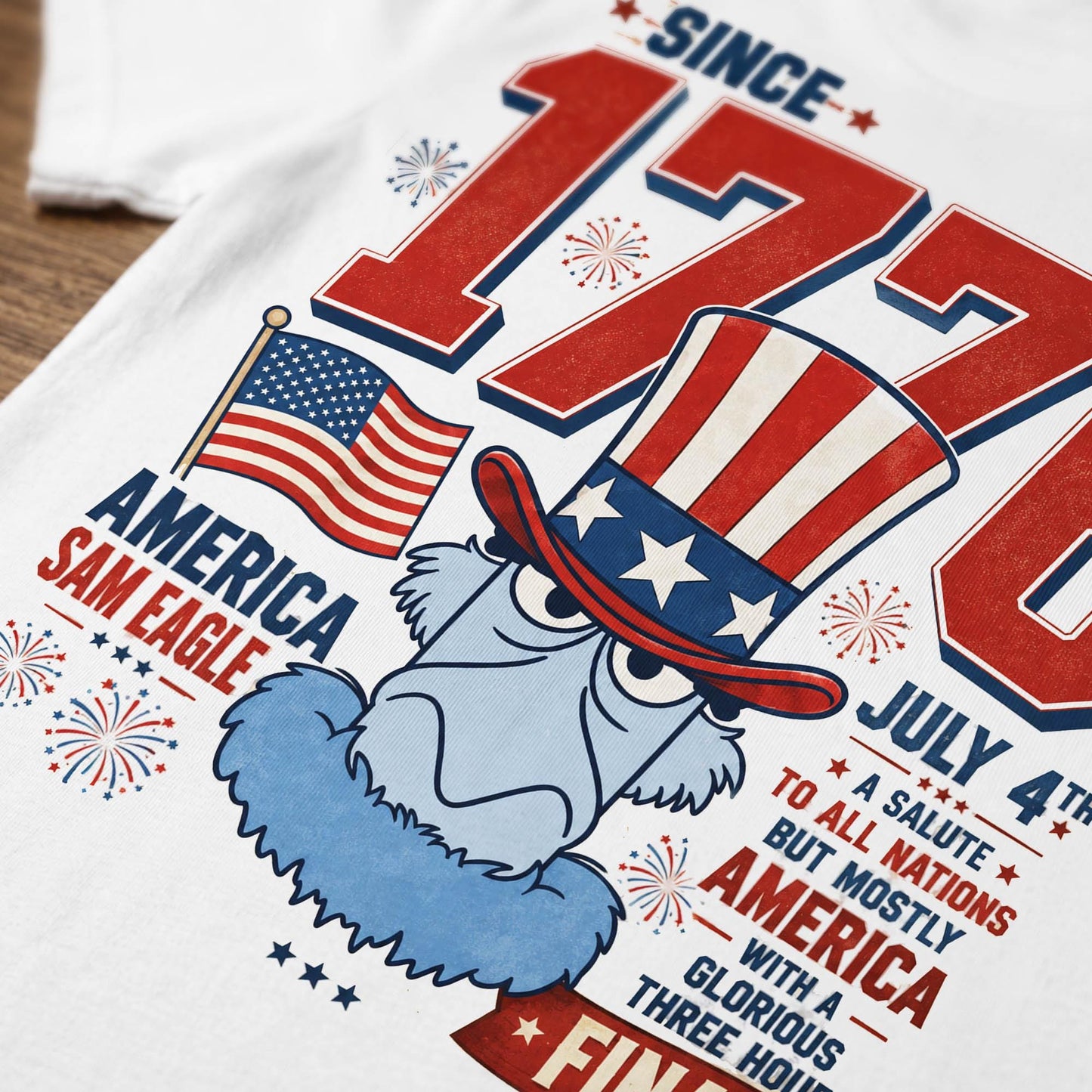 Comfort Colors Sam Eagle Shirt, Disney Muppets 1776 July 4th Tee, A Salute To All Nations America T-Shirt for Women Mom Gift Outfit | XQ33