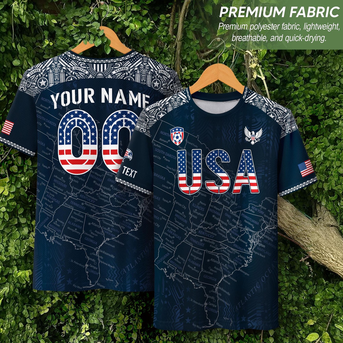 Custom USA Soccer Jersey For Men Women & Kids, Personalized American Soccer Jersey, Americana Game Day Outfit, USA Soccer Jersey Team | LK67
