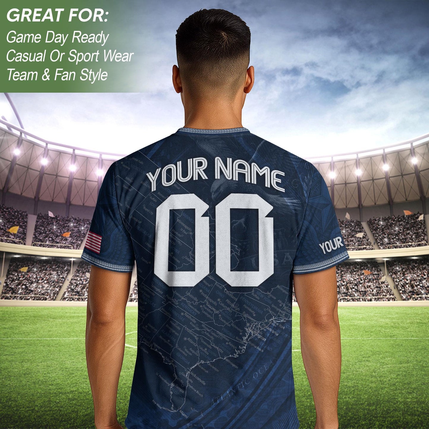 Custom USA Soccer Jersey For Men Women & Kids, Personalized American Soccer Jersey, Americana Game Day Outfit, USA Soccer Jersey Team | UE36