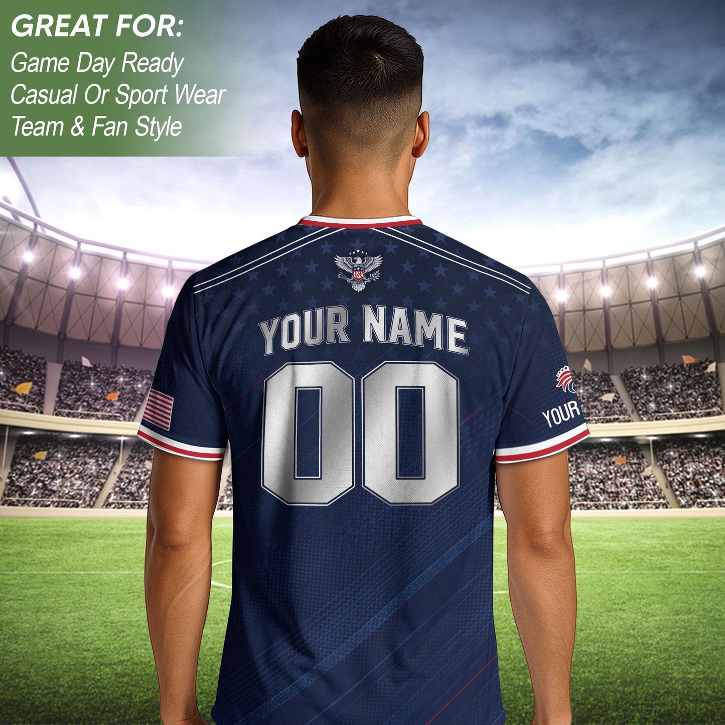Custom USA Soccer Jersey For Men Women & Kids, Personalized American Soccer Jersey, Americana Game Day Outfit, USA Soccer Jersey Team | ZM64