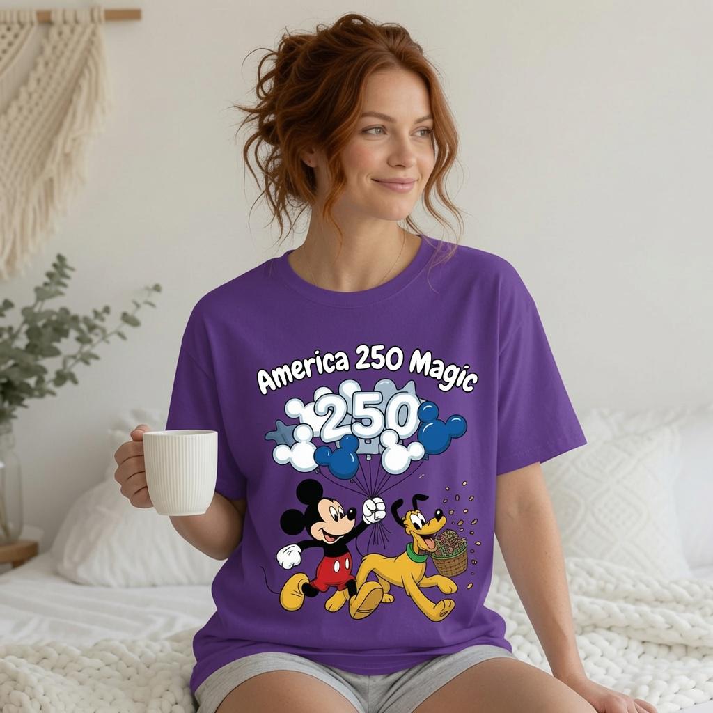 America 250 Magic Shirt, Disney Mickey Pluto Comfort Colors Tee, Patriotic 4th of July Shirt, Park Day Gift for Mom | EV25