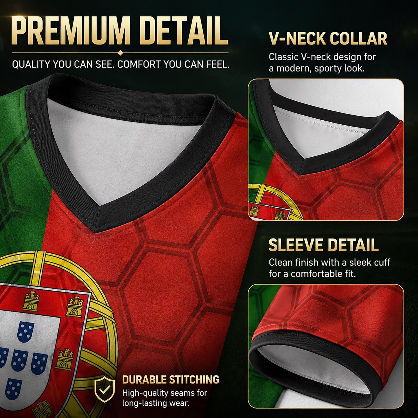 Custom Portugal Soccer Jersey 2026 World Cup, Personalized Name Number Shirt for Men Women Kids, Portugal Fan Apparel Gift | SS48