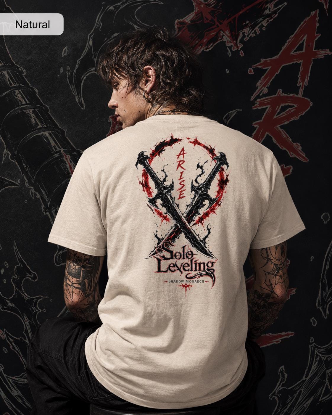Solo Leveling Arise Shirt, Front and Back Print, Shadow Monarch Anime Graphic Tee, Dark Fantasy Manga Shirt, Unisex Anime Streetwear Gift