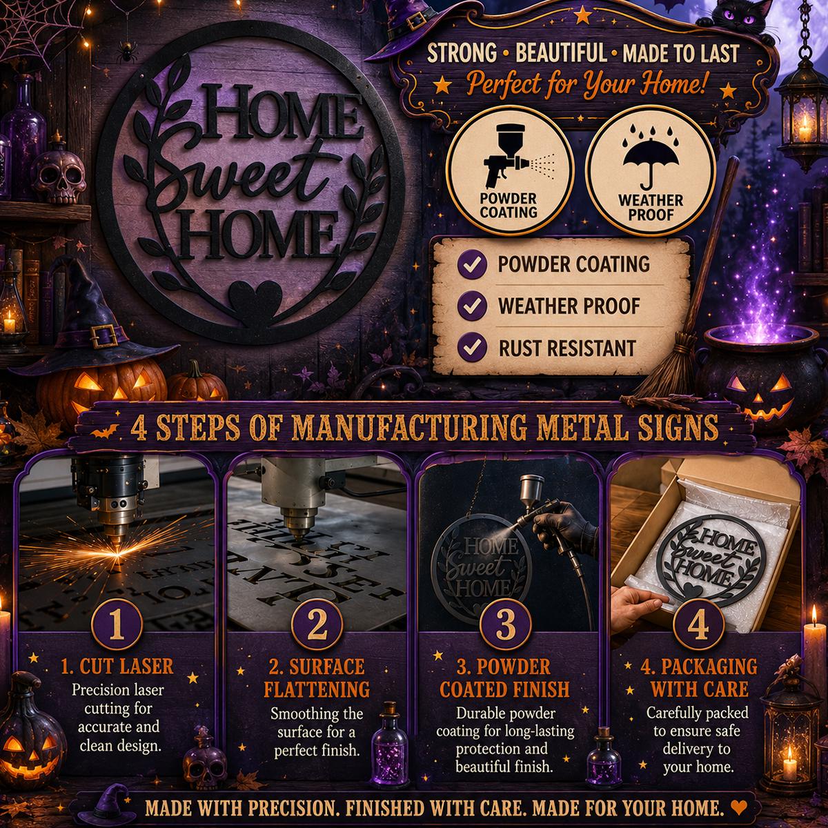 Personalized Halloween Couple Metal Sign | Custom Gothic Love Wall Decor | Skeleton Couple Halloween Door Hanger | Family Name Metal Sign