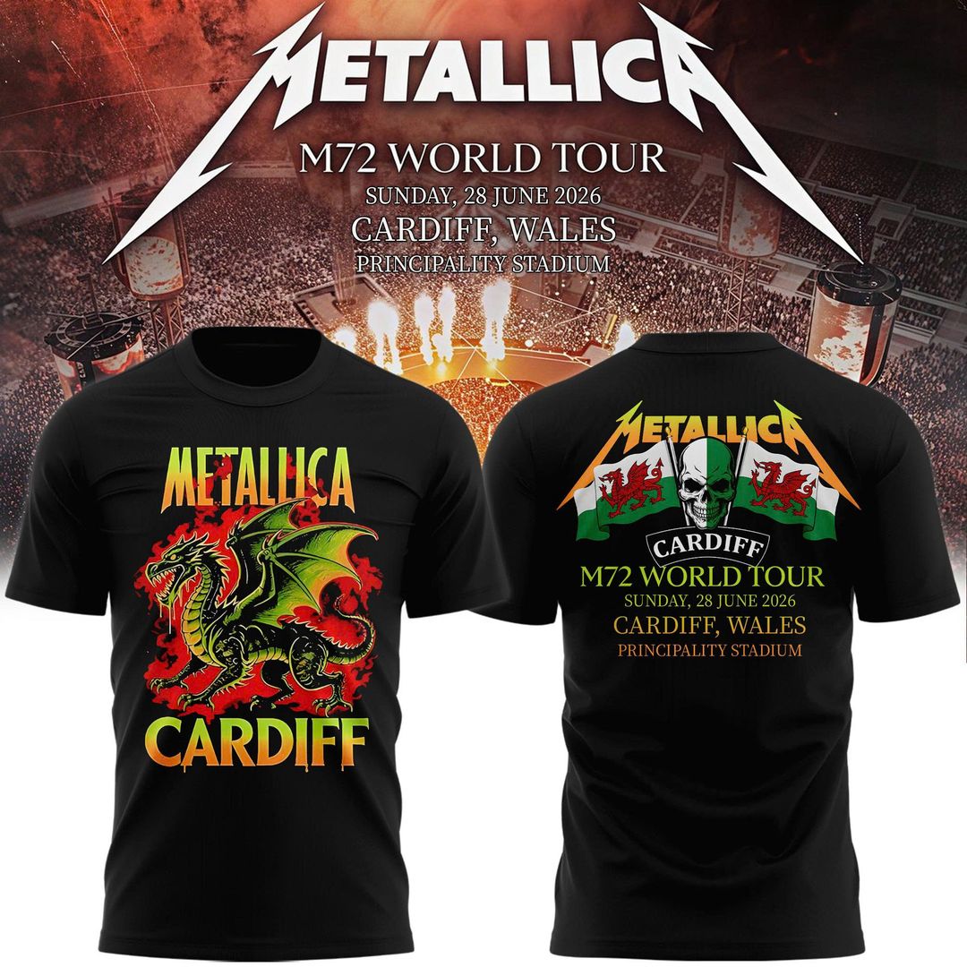 Metallica 2026 M72 World Tour Cardiff, Wales T-shirt | RR34