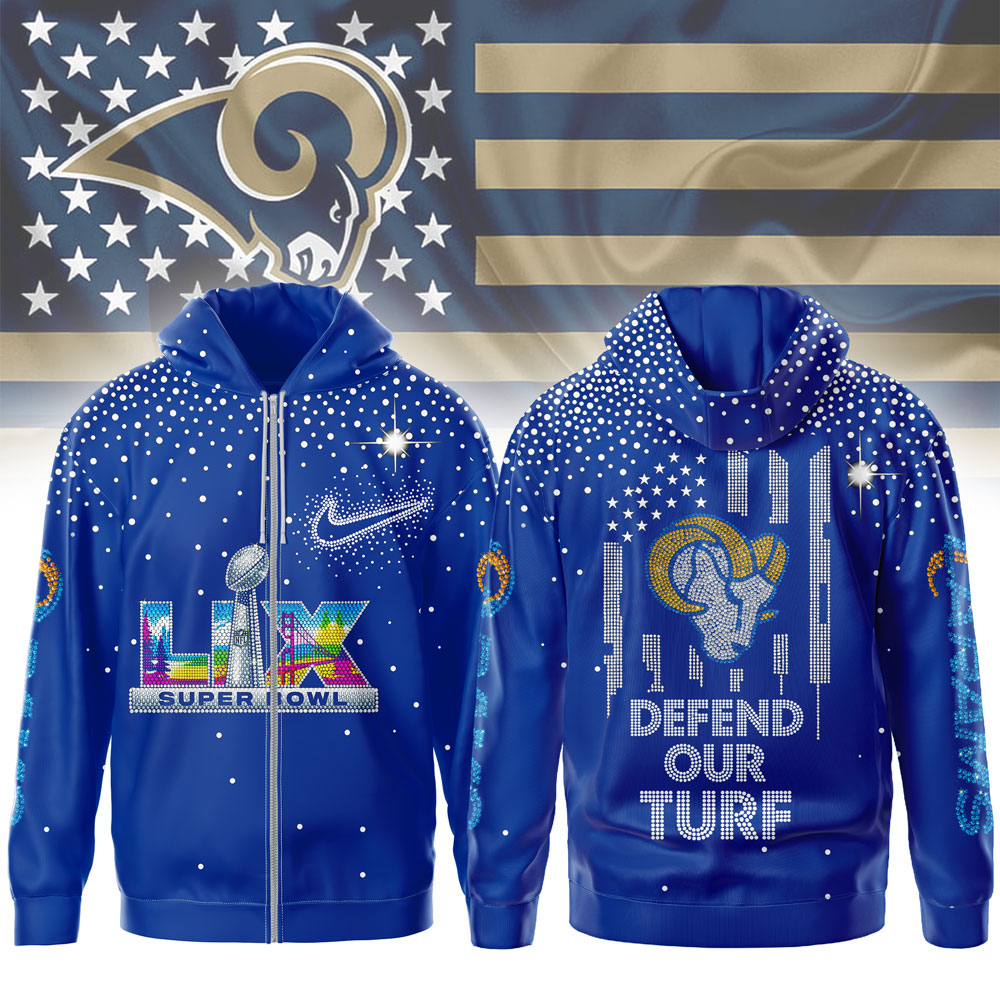 Los Angeles Rams | Premium NFL 2026 Super Bowl 3D Zip Hoodie HY | FN16