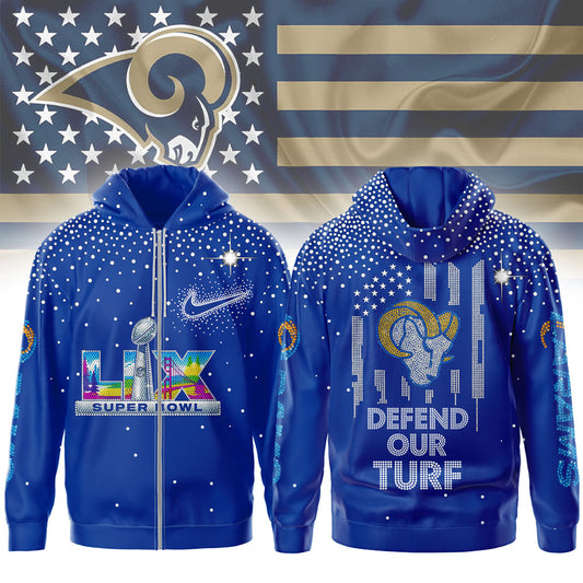 Los Angeles Rams | Premium NFL 2026 Super Bowl 3D Zip Hoodie HY | FN16