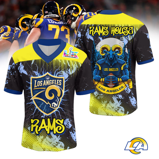 Los Angeles Rams | Premium Rams House V-neck Baseball Jersey HY | UK64