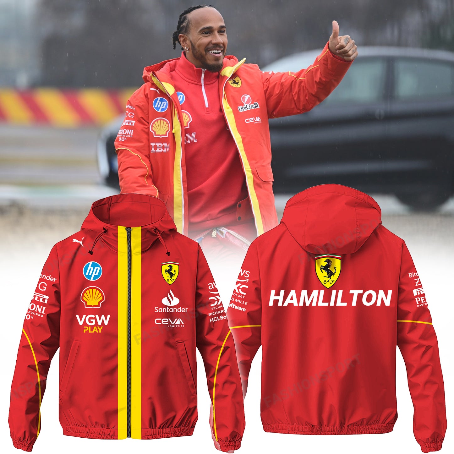 ___,,,Lewis Hamilton Hooded Wind Jacket | GR50