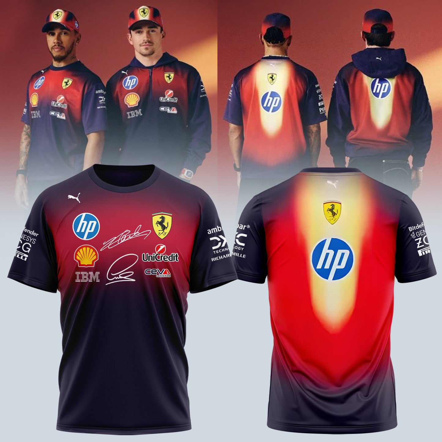 ___,.Scuderia Ferrari Signature ''Lewis Hamilton &amp; Charles Leclerc'' - Tshirt 2026 | FV33