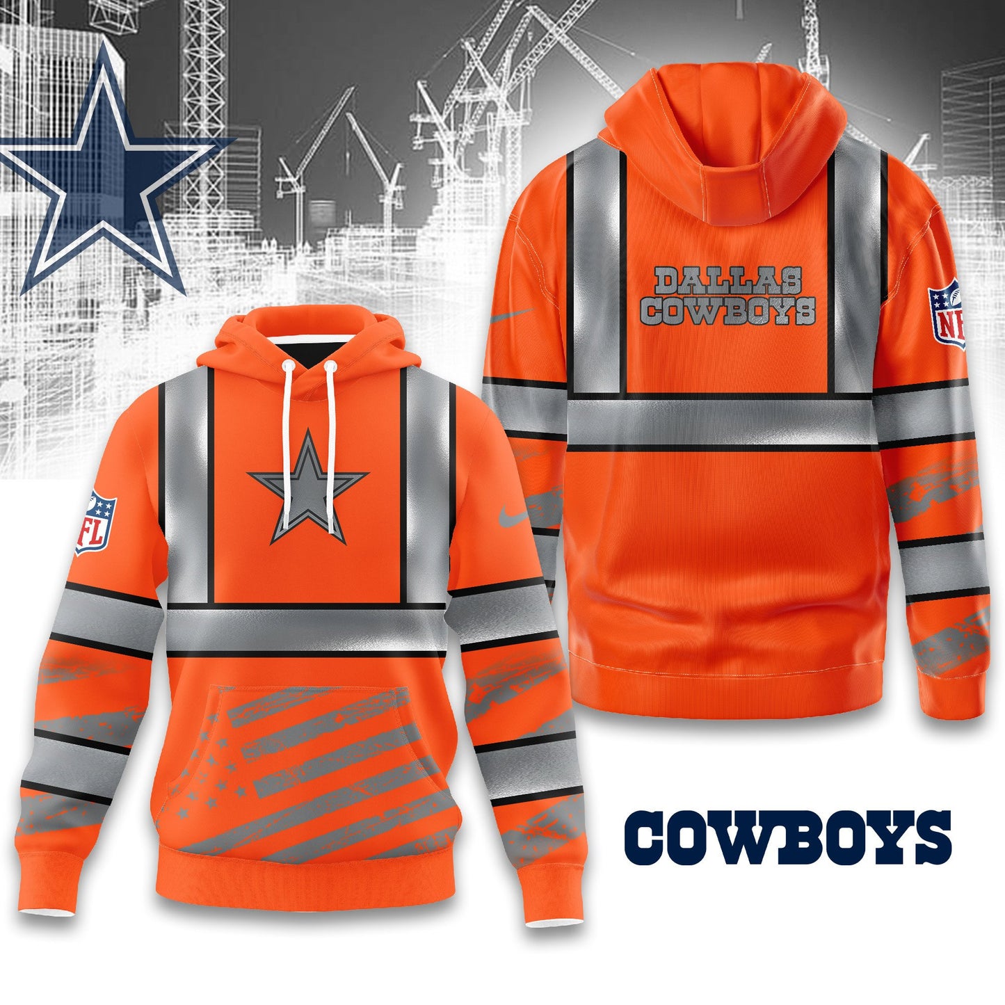 Dallas Cowboys | Premium NFL Safety Hi-Vis Hoodie | WF57