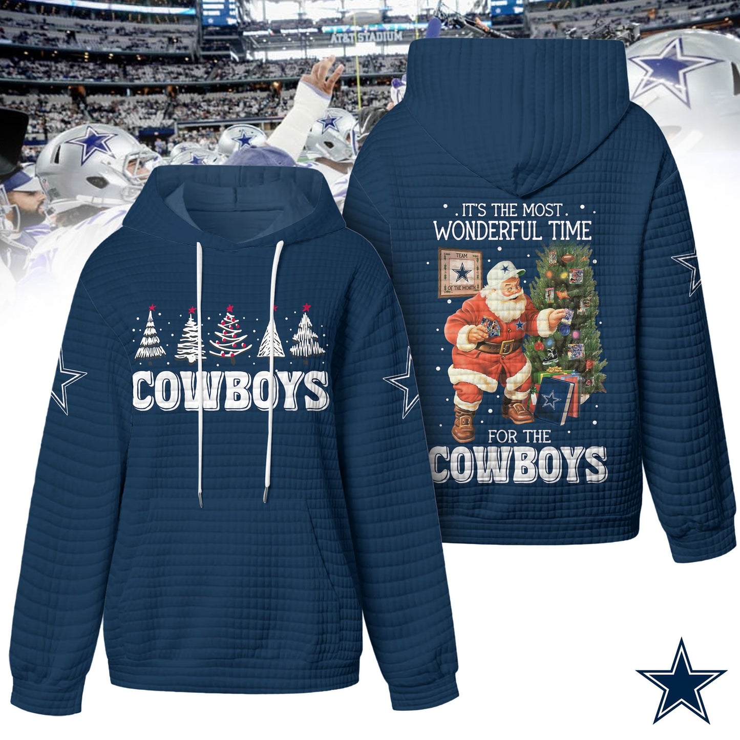 Dallas Cowboys | Premium NFL Christmas Waffle Hoodie HY | GT36