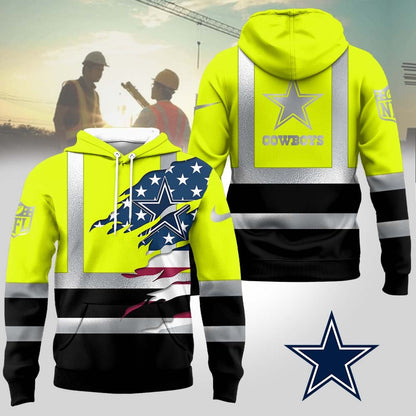Dallas Cowboys | Premium NFL Patriotic Hi-Vis Safety Hoodie | YR29
