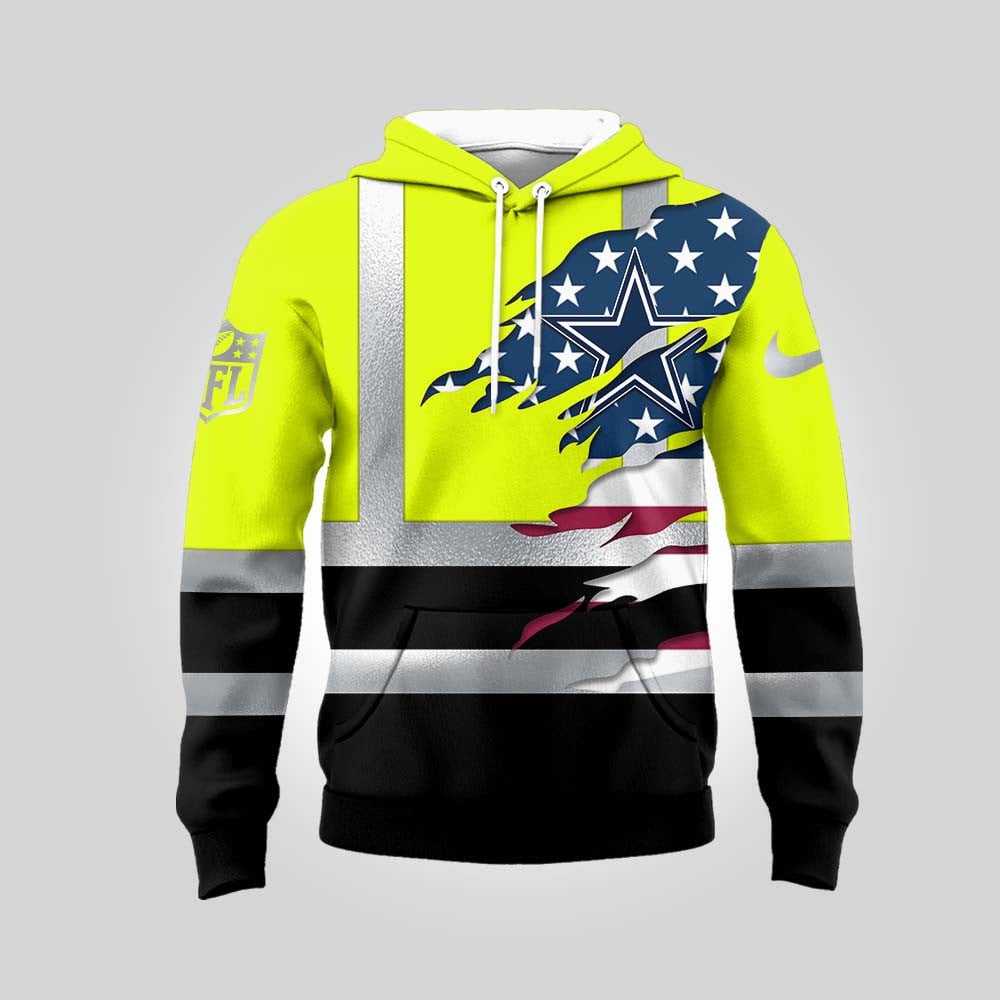 Dallas Cowboys | Premium NFL Patriotic Hi-Vis Safety Hoodie | YR29